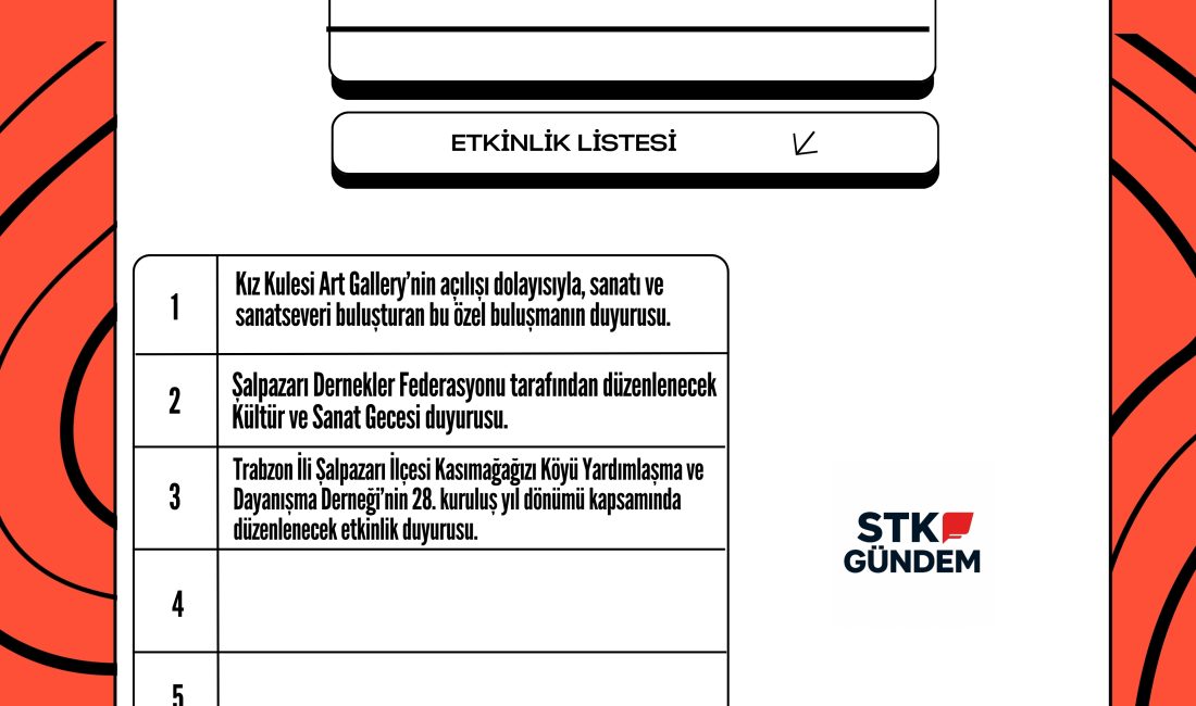 Sivil toplum kuruluşları ve dernekler tarafından düzenlenen güncel etkinlikleri bu